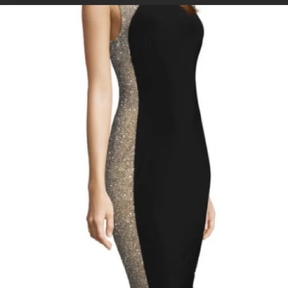 xscape beaded cocktail dress ASHLEYlauren 4774 Square Neck Beaded Cocktail Dress main image 1